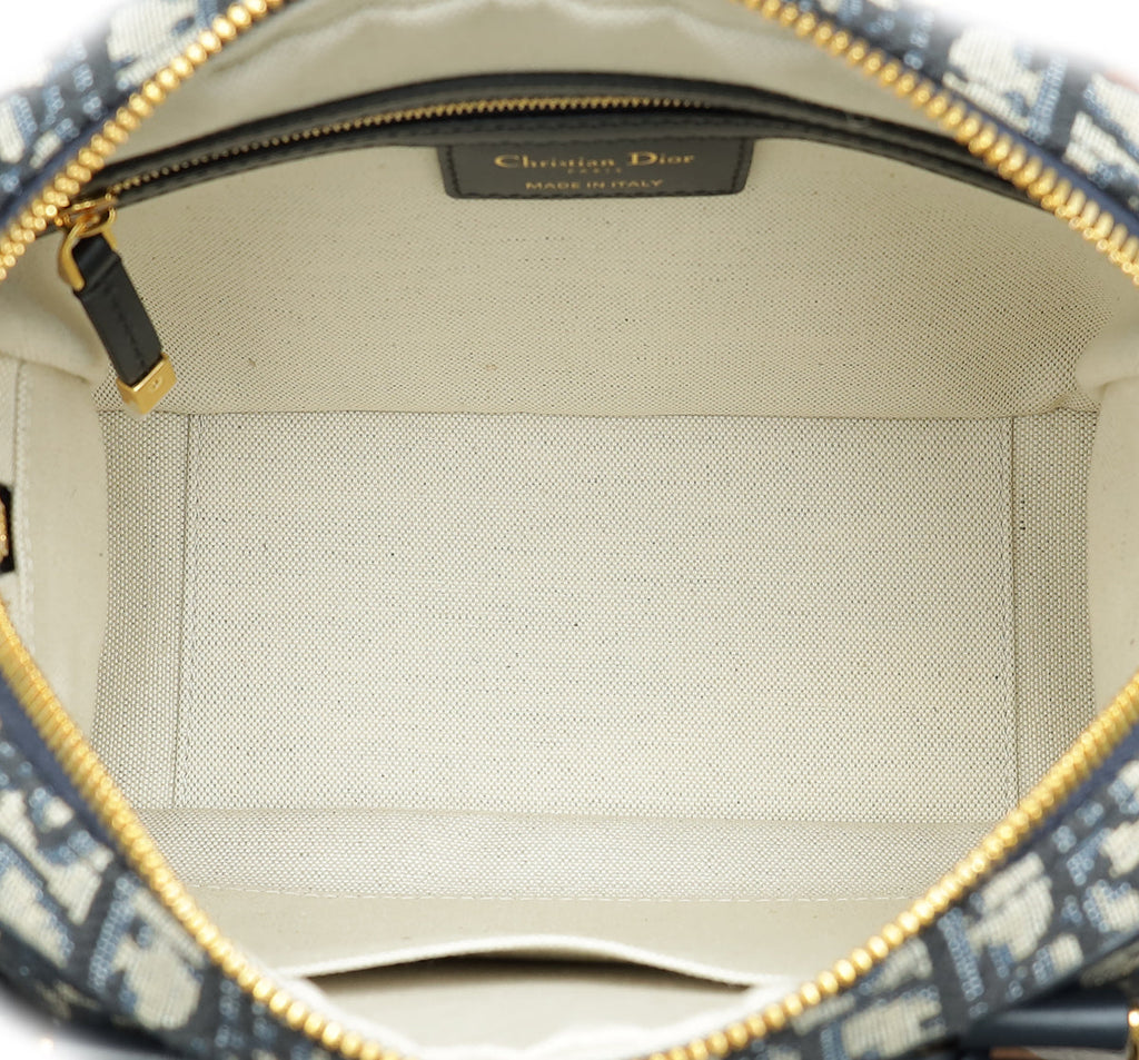 Christian Dior Blue Oblique D-Vibe Bowling Medium Bag
