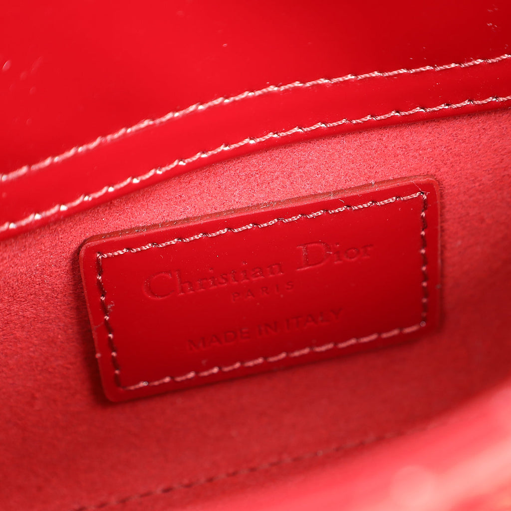 Christian Dior Red Micro Lady D-Joy Bag