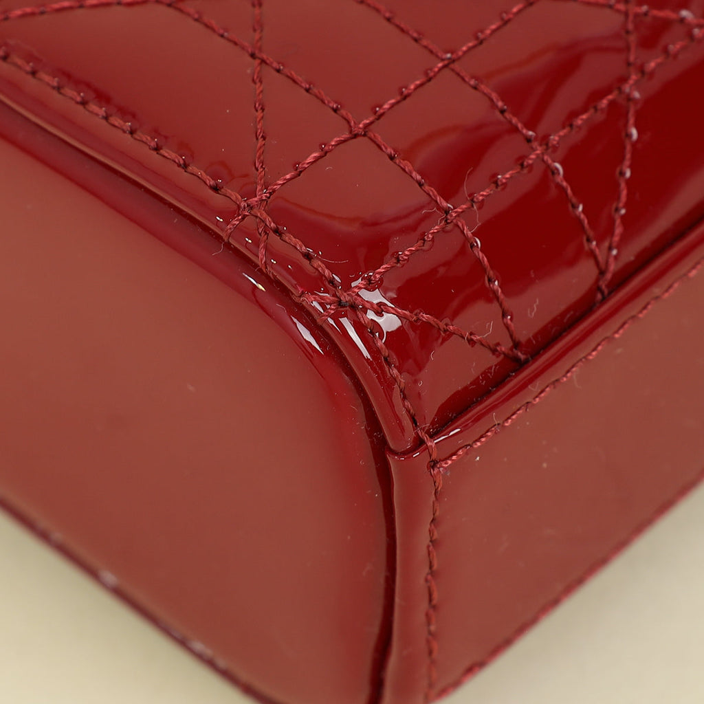 Christian Dior Red Micro Lady D-Joy Bag
