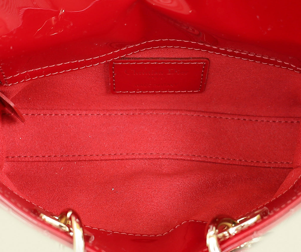 Christian Dior Red Micro Lady D-Joy Bag