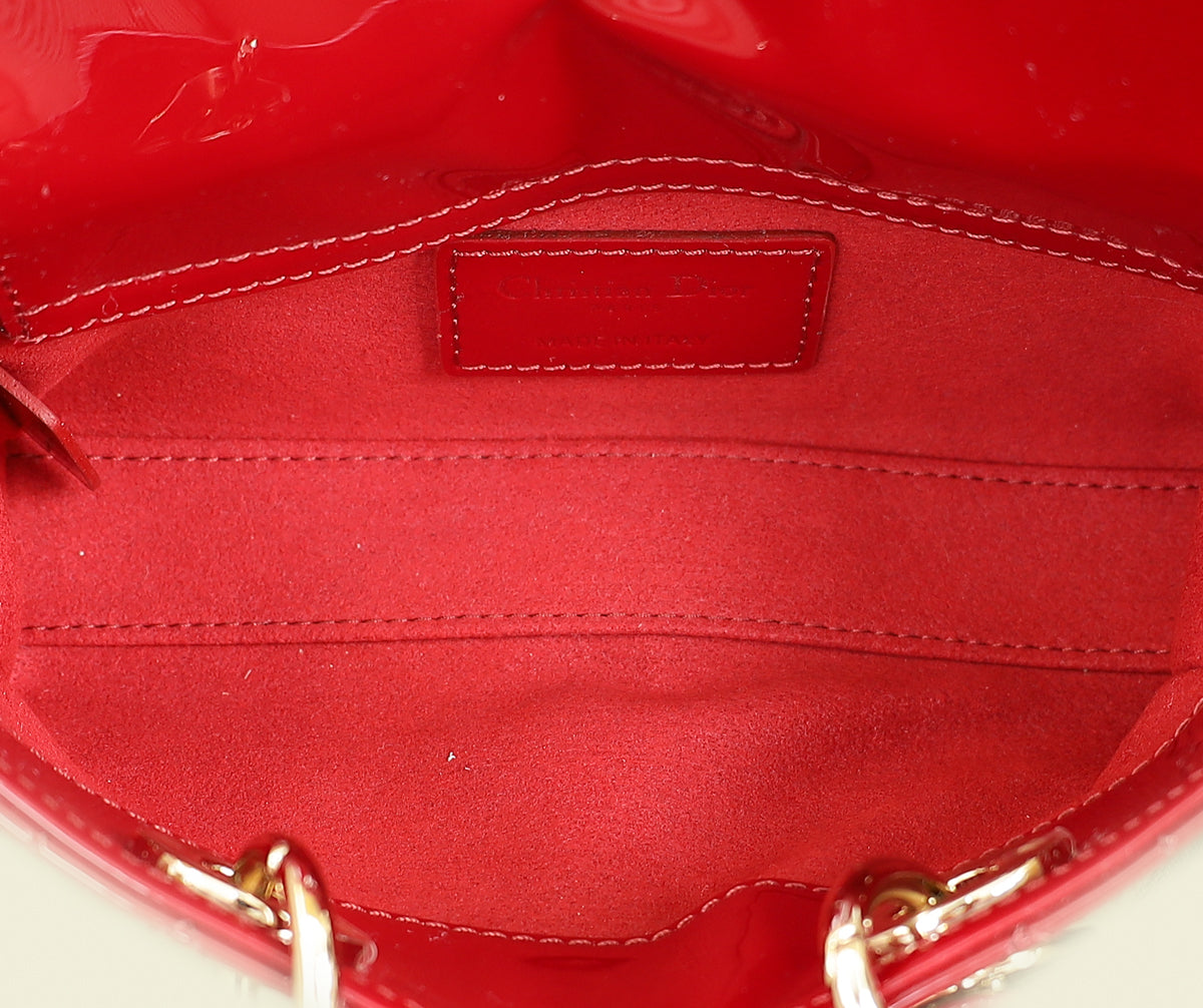 Christian Dior Red Micro Lady D-Joy Bag