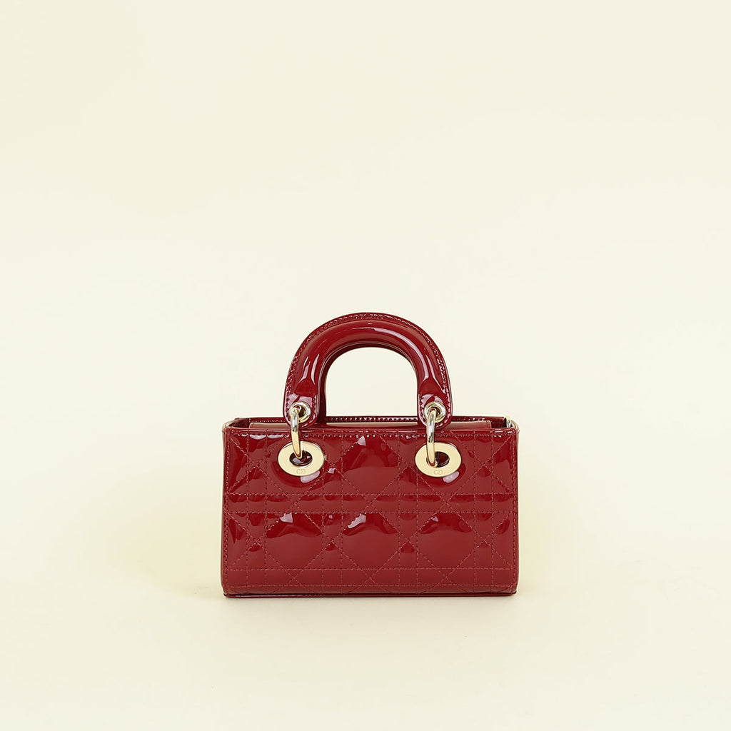 Christian Dior Red Micro Lady D-Joy Bag