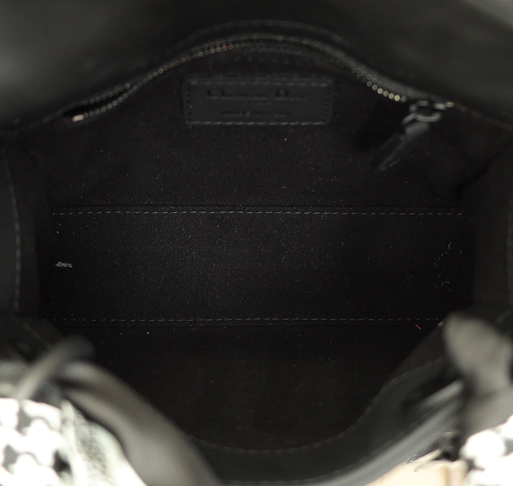 Christian Dior So Black Ultramatte Lady Dior Mini Chain Bag W/ Twilly