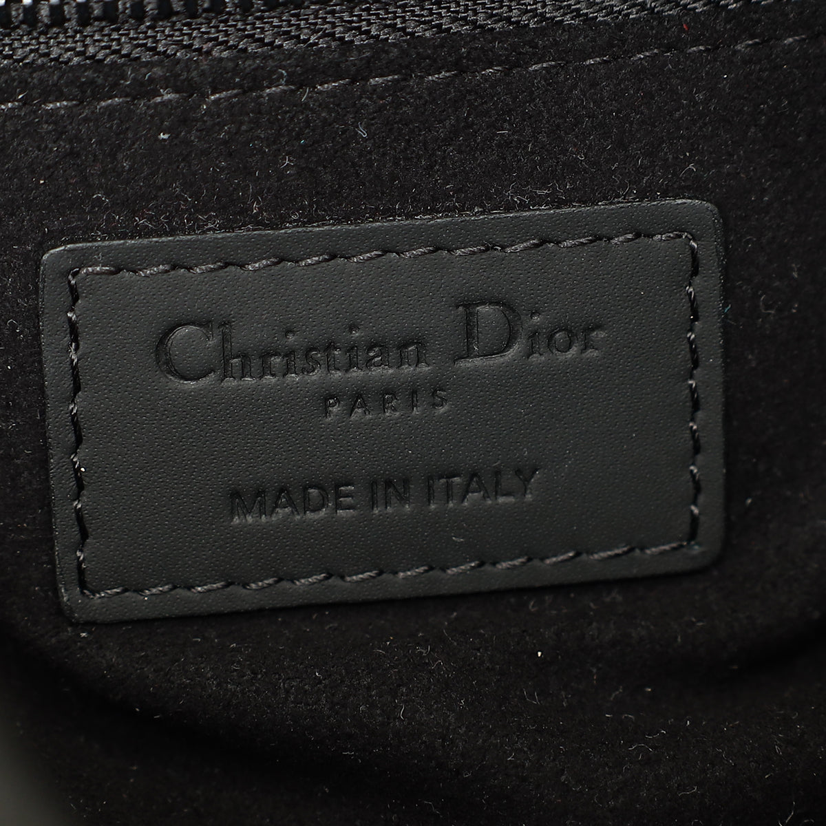Christian Dior So Black Ultramatte Lady Dior Mini Chain Bag W/ Twilly