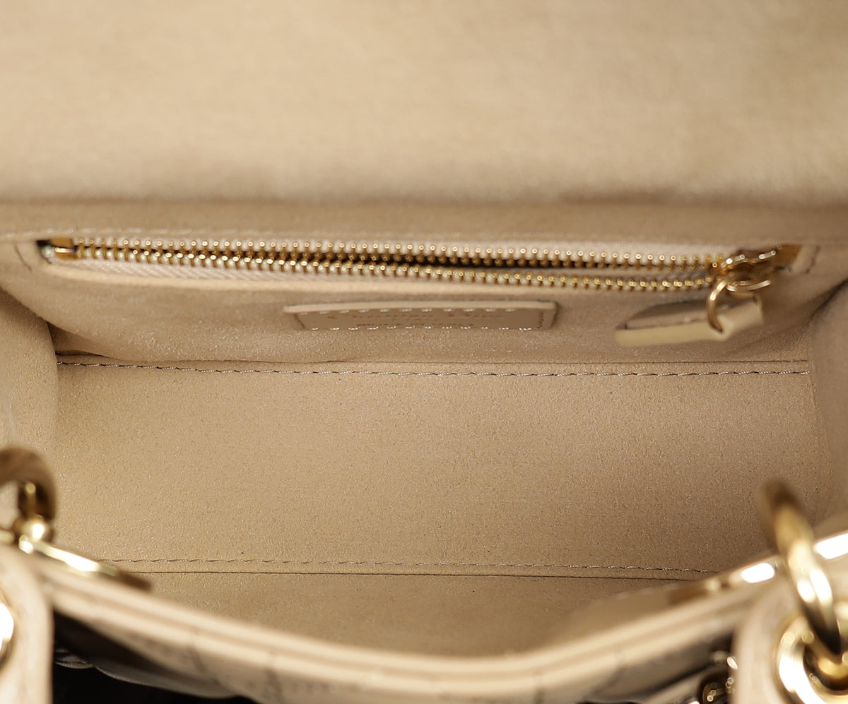 Christian Dior Dark Beige Mini Chain Lady Dior Bag