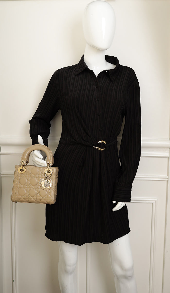 Christian Dior Dark Beige Mini Chain Lady Dior Bag