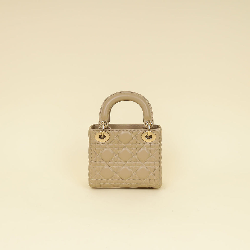 Christian Dior Dark Beige Mini Chain Lady Dior Bag