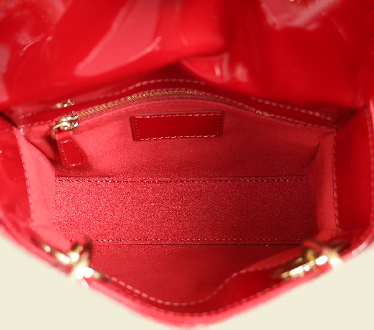 Christian Dior Cherry Red Lady Dior Mini Chain Bag W/ Twilly
