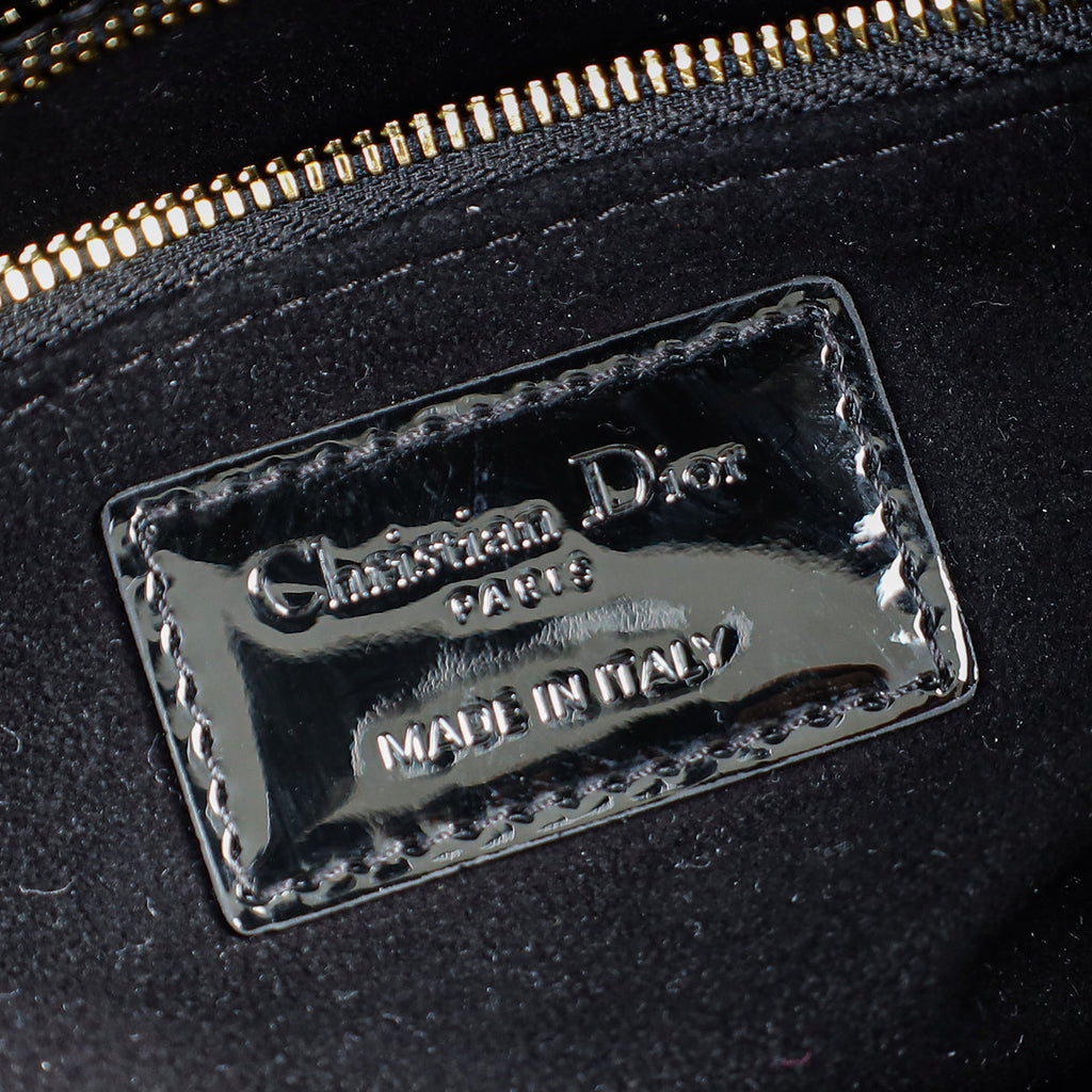 Christian Dior Black Lady Dior Mini Chain Bag w/ Twilly