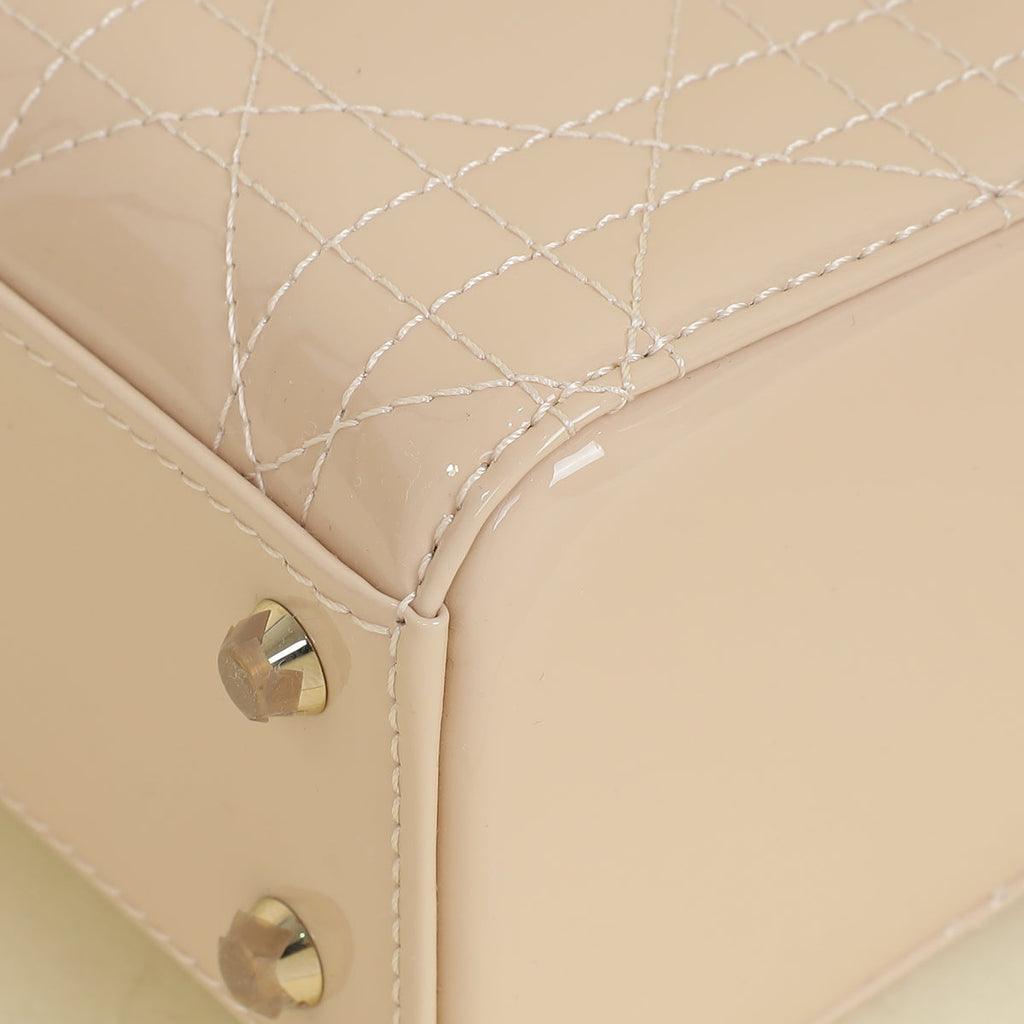 Christian Dior Powder Beige Lady Dior Mini Chain Bag