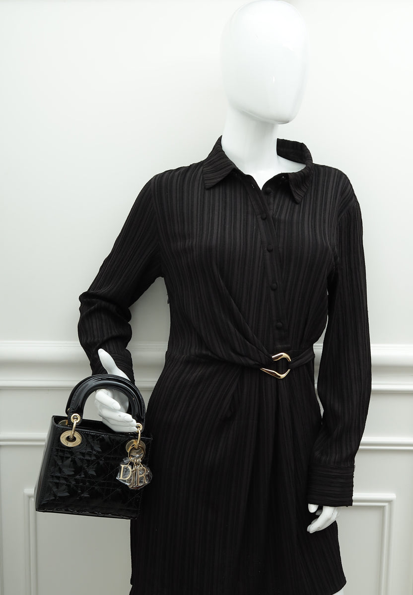 Christian Dior Black Lady Dior Mini Chain Bag