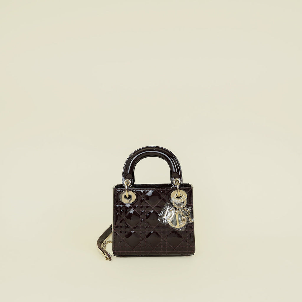 Christian Dior Plum Chain Mini Lady Dior Bag