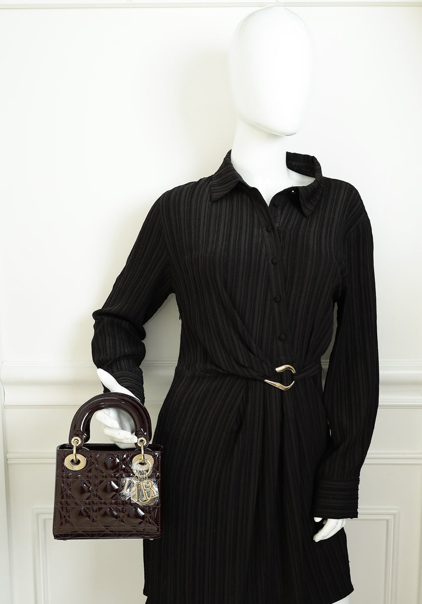 Christian Dior Plum Chain Mini Lady Dior Bag