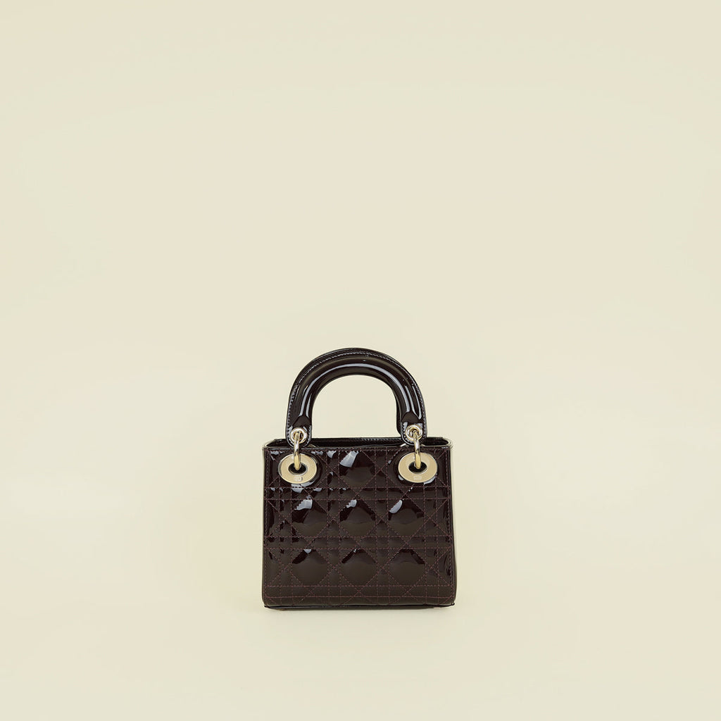 Christian Dior Plum Chain Mini Lady Dior Bag