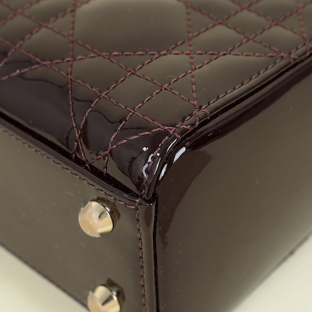Christian Dior Plum Chain Mini Lady Dior Bag