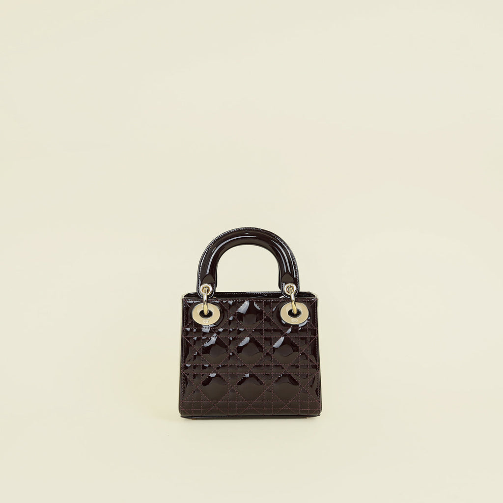 Christian Dior Plum Chain Mini Lady Dior Bag
