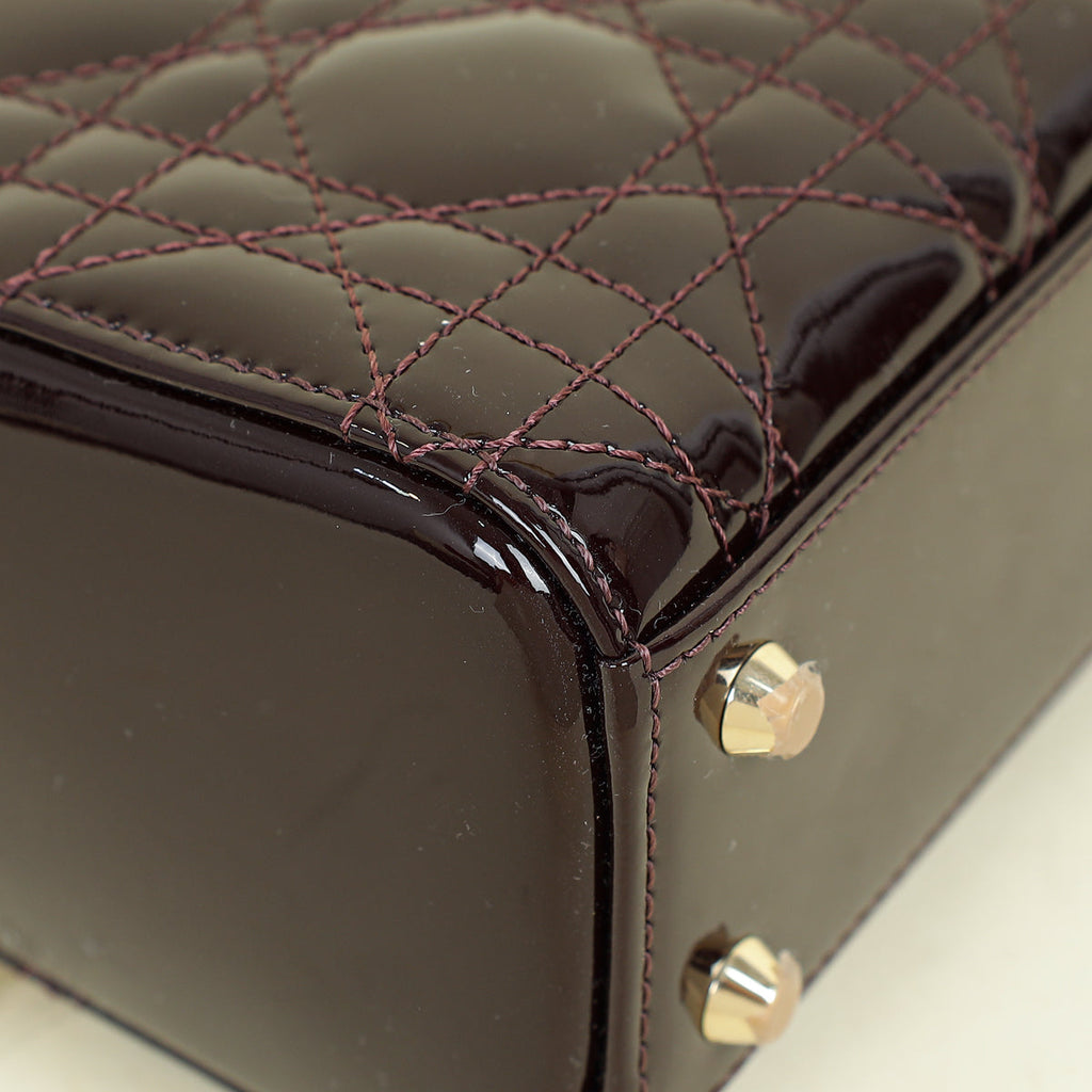 Christian Dior Plum Chain Mini Lady Dior Bag
