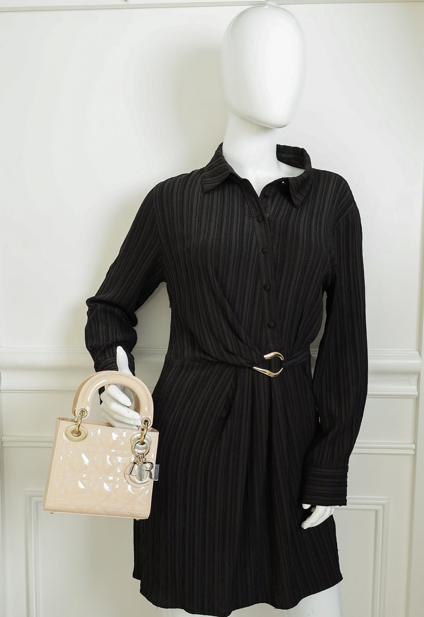 Christian Dior Nude Chain Mini Lady Dior Bag