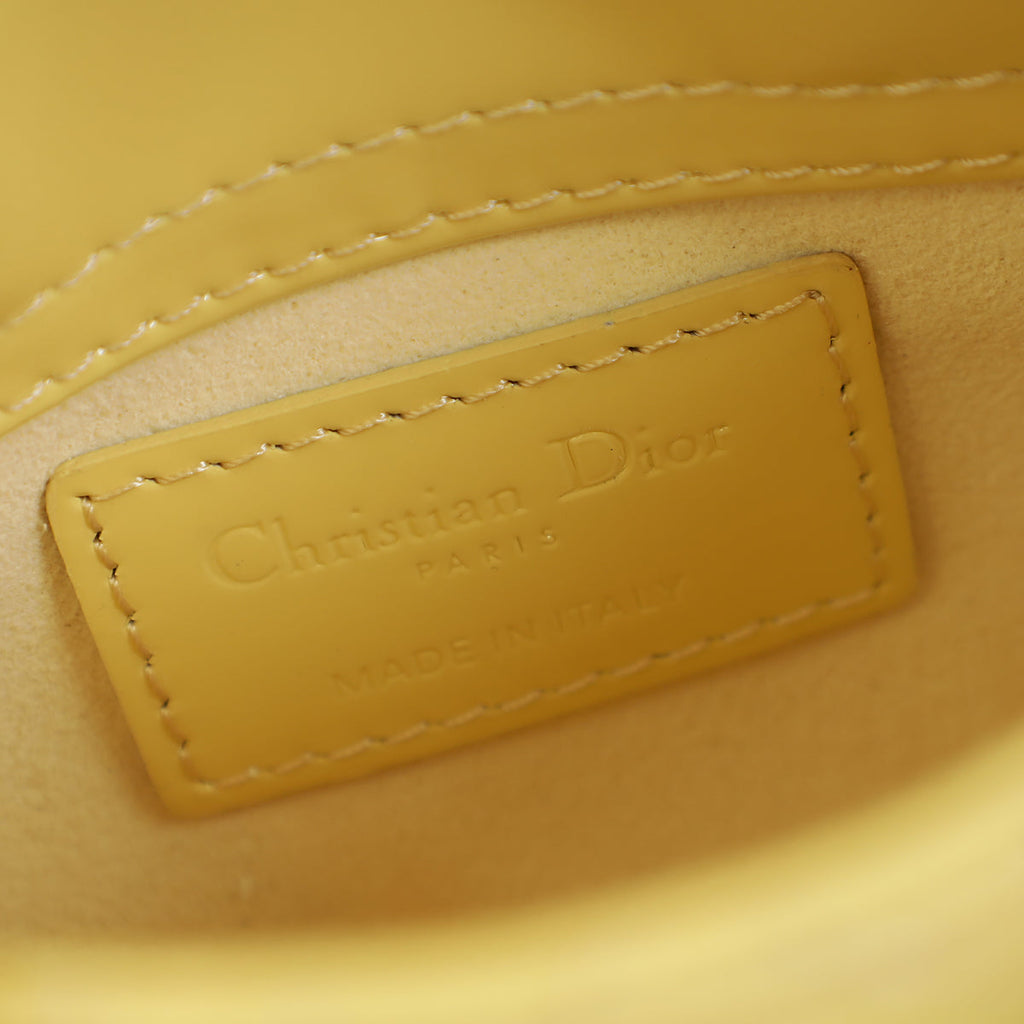 Christian Dior Yellow Micro Lady Dior Bag