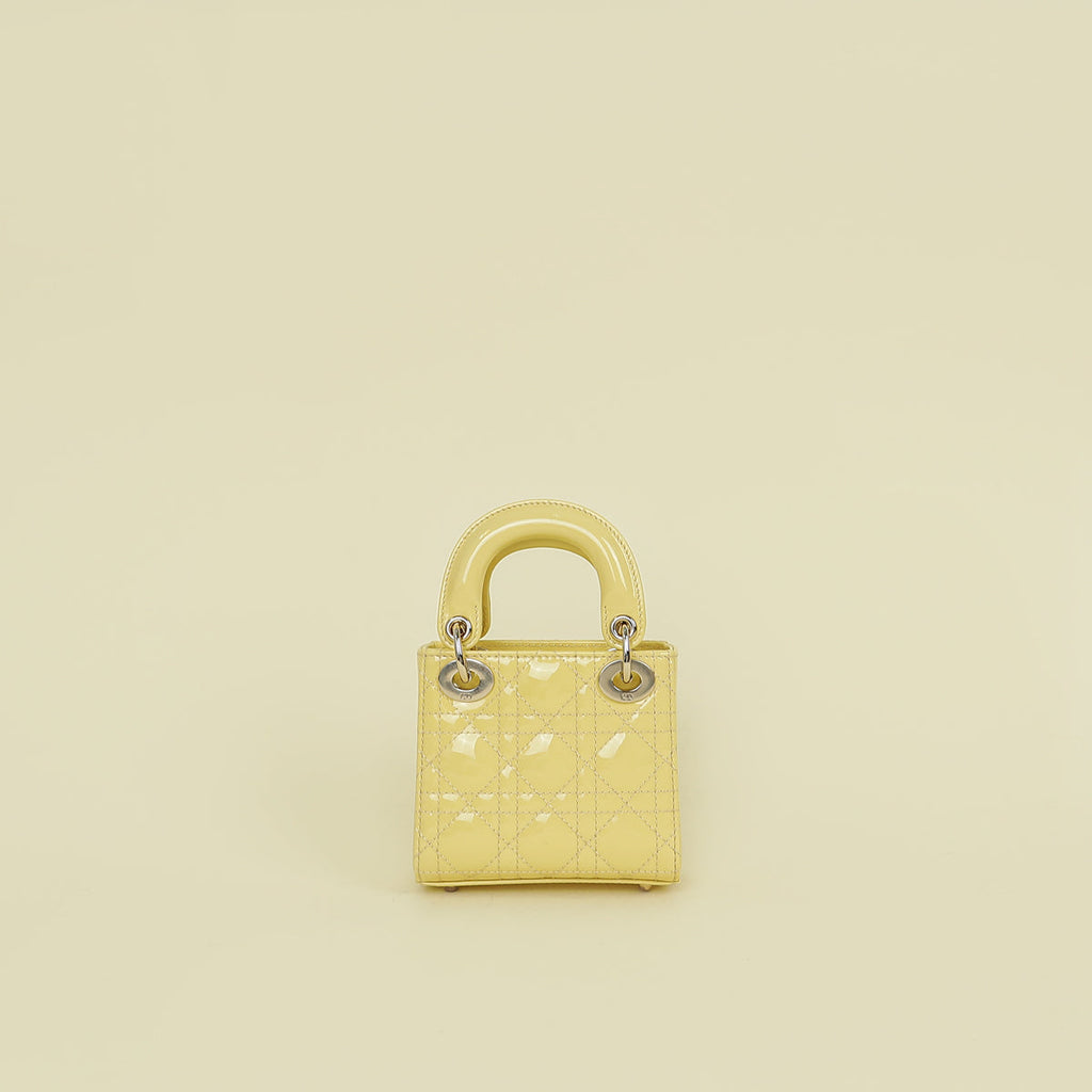Christian Dior Yellow Micro Lady Dior Bag