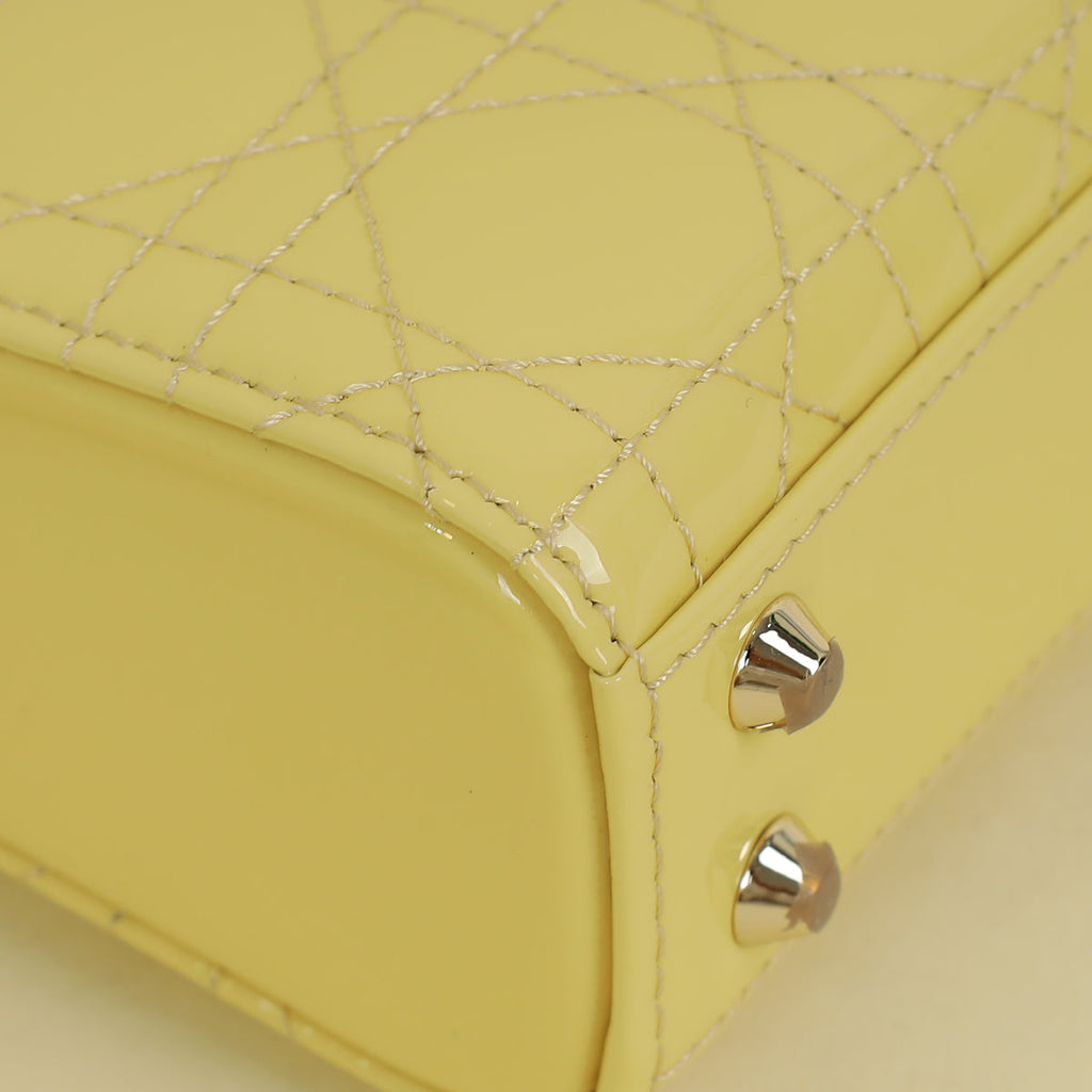 Christian Dior Yellow Micro Lady Dior Bag