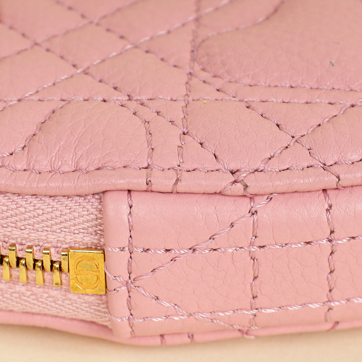 Christian Dior Pale Pink Dioramour Dior Caro Heart Pouch with Chain