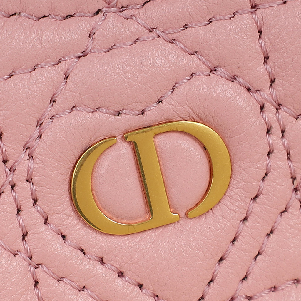Christian Dior Pale Pink Dioramour Dior Caro Heart Pouch with Chain