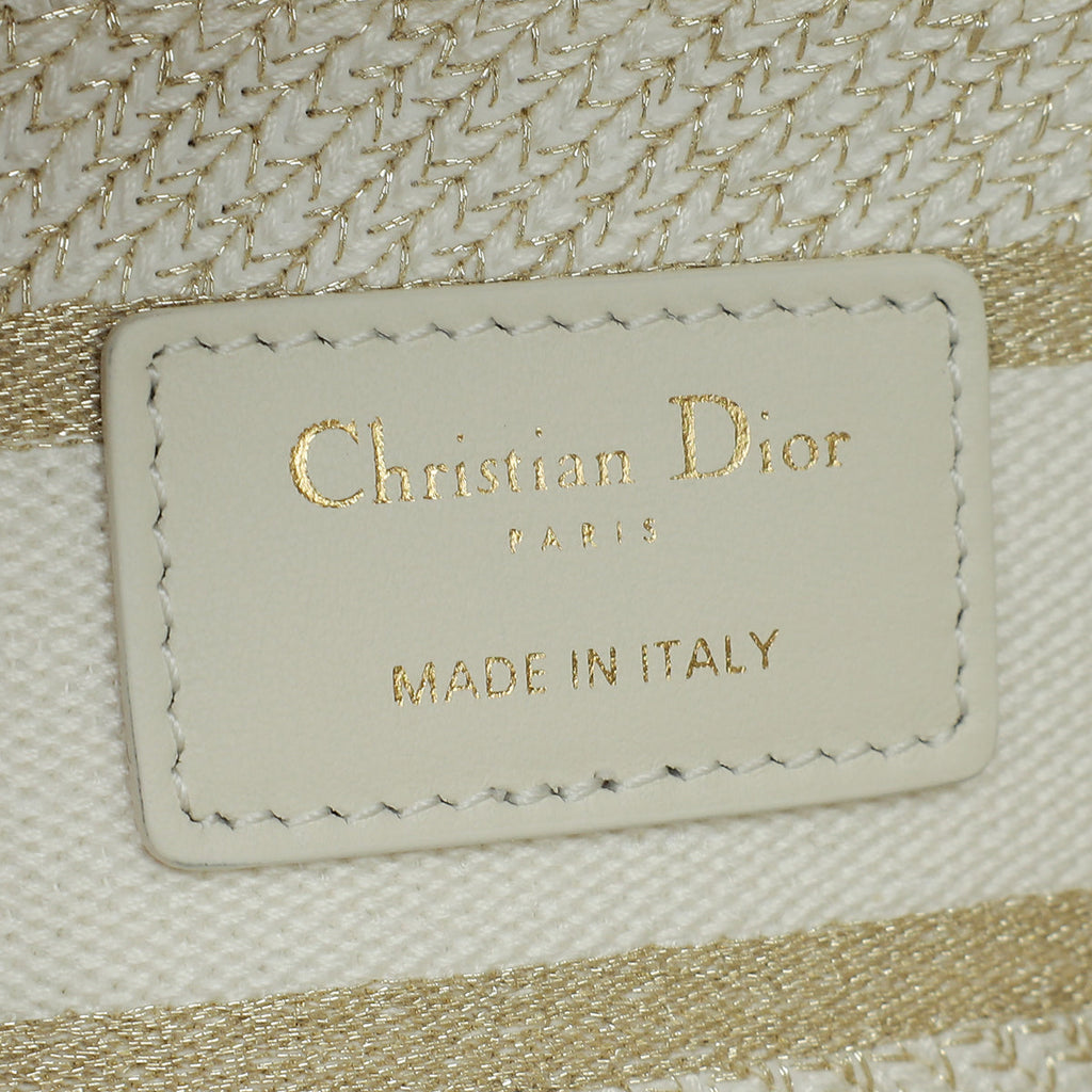 Christian Dior Bicolor Lady D-Lite Medium Butterfly Zodiac Embroidery Bag