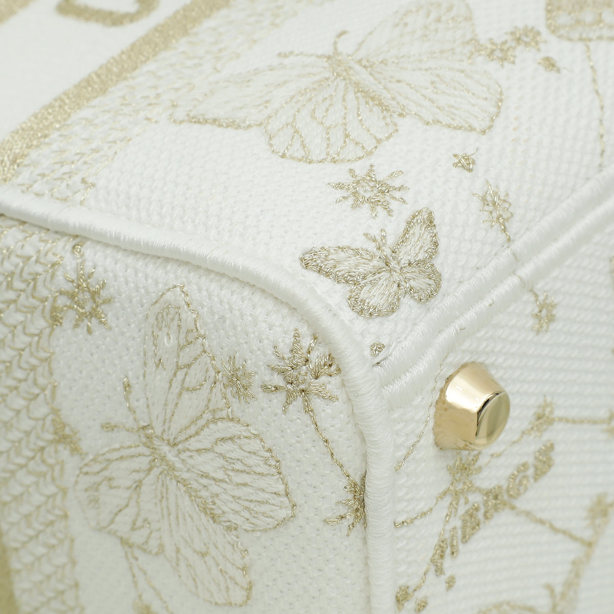 Christian Dior Bicolor Lady D-Lite Medium Butterfly Zodiac Embroidery Bag