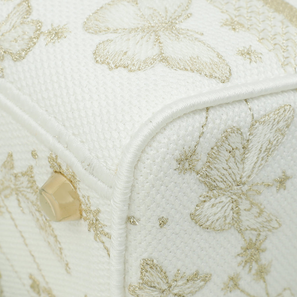 Christian Dior Bicolor Lady D-Lite Medium Butterfly Zodiac Embroidery Bag