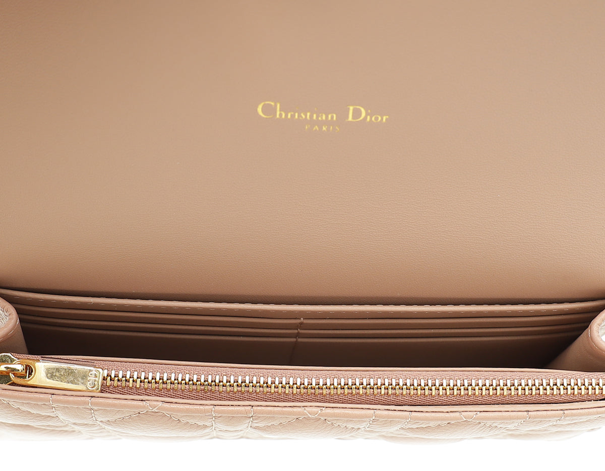 Christian Dior Rose De Vents Caro Pouch with Chain
