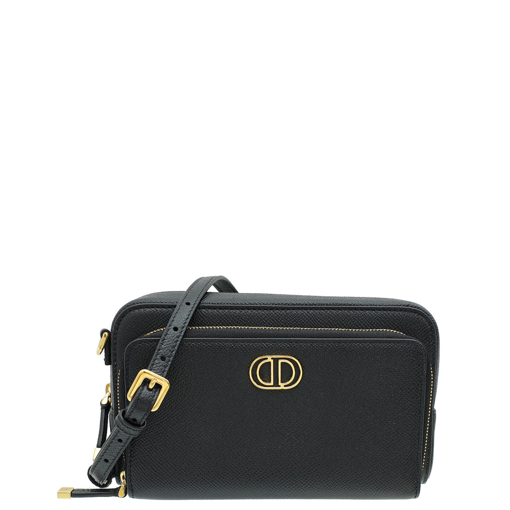 Christian Dior Black Caro Double Pouch Camera Bag