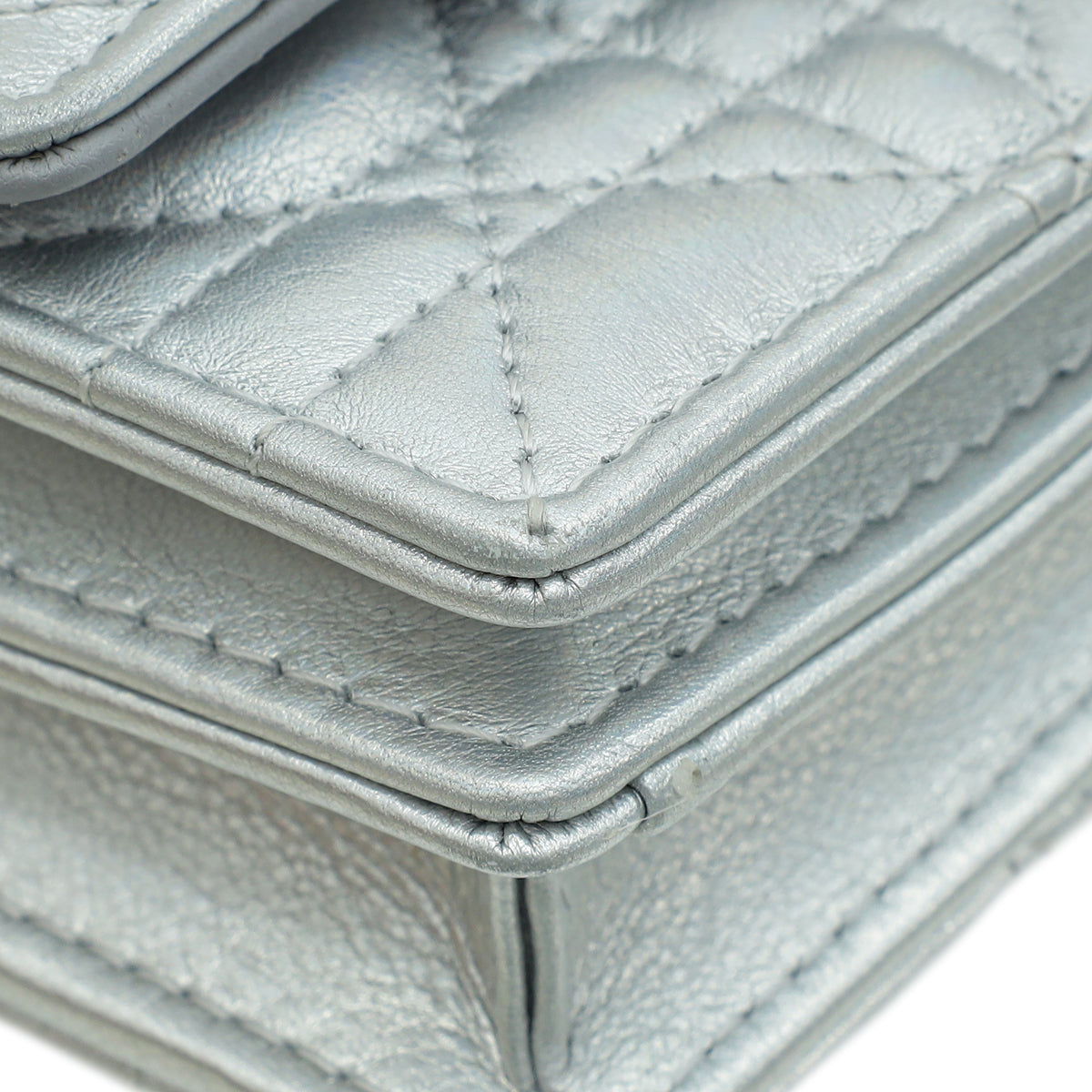 Christian Dior Iridescent Metallic Silver My Dior Cannage Mini Bag