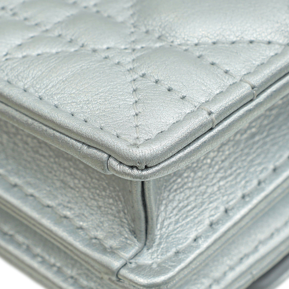Christian Dior Iridescent Metallic Silver My Dior Cannage Mini Bag