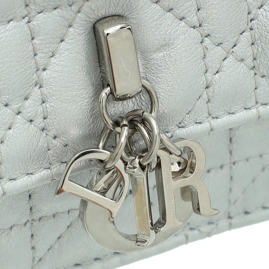 Christian Dior Iridescent Metallic Silver My Dior Cannage Mini Bag