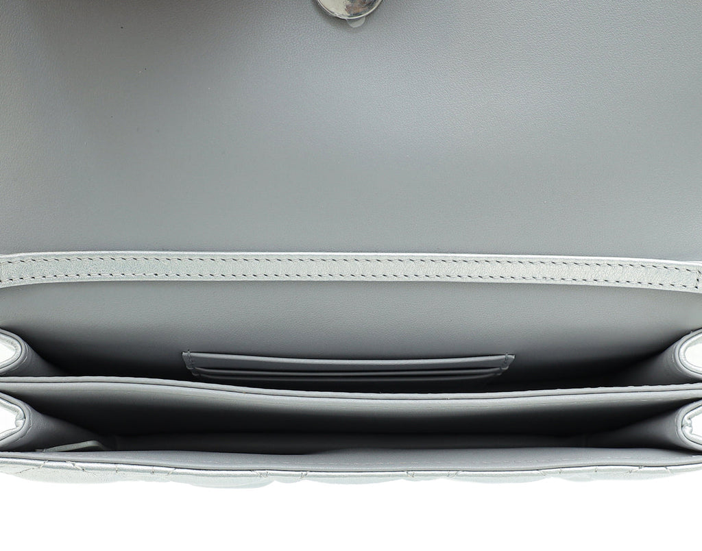 Christian Dior Iridescent Metallic Silver My Dior Cannage Mini Bag