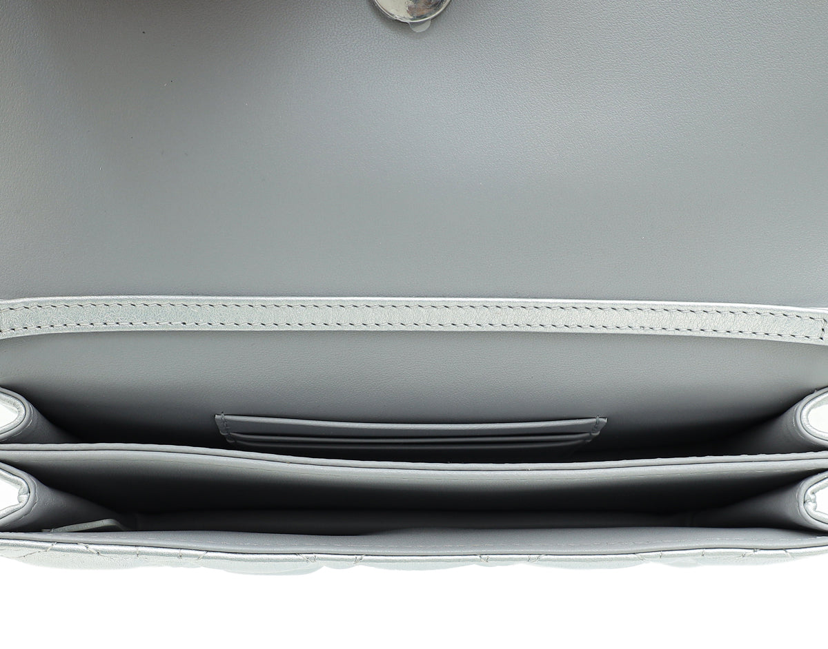 Christian Dior Iridescent Metallic Silver My Dior Cannage Mini Bag