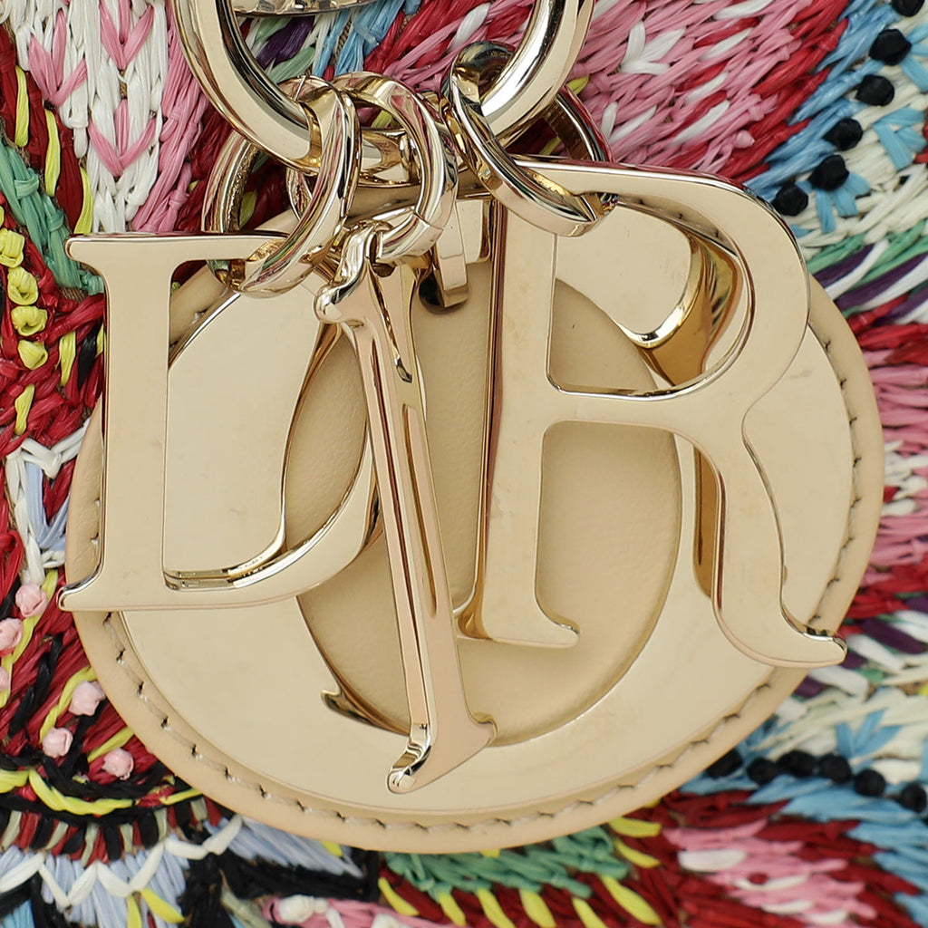 Christian Dior Multicolor Lady D-Joy Medium Raffai Albero della Vita Embroidery Bag