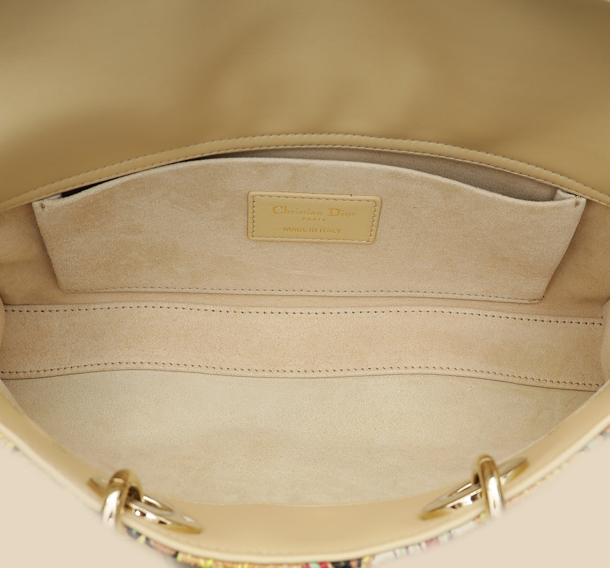 Christian Dior Multicolor Lady D-Joy Medium Raffai Albero della Vita Embroidery Bag