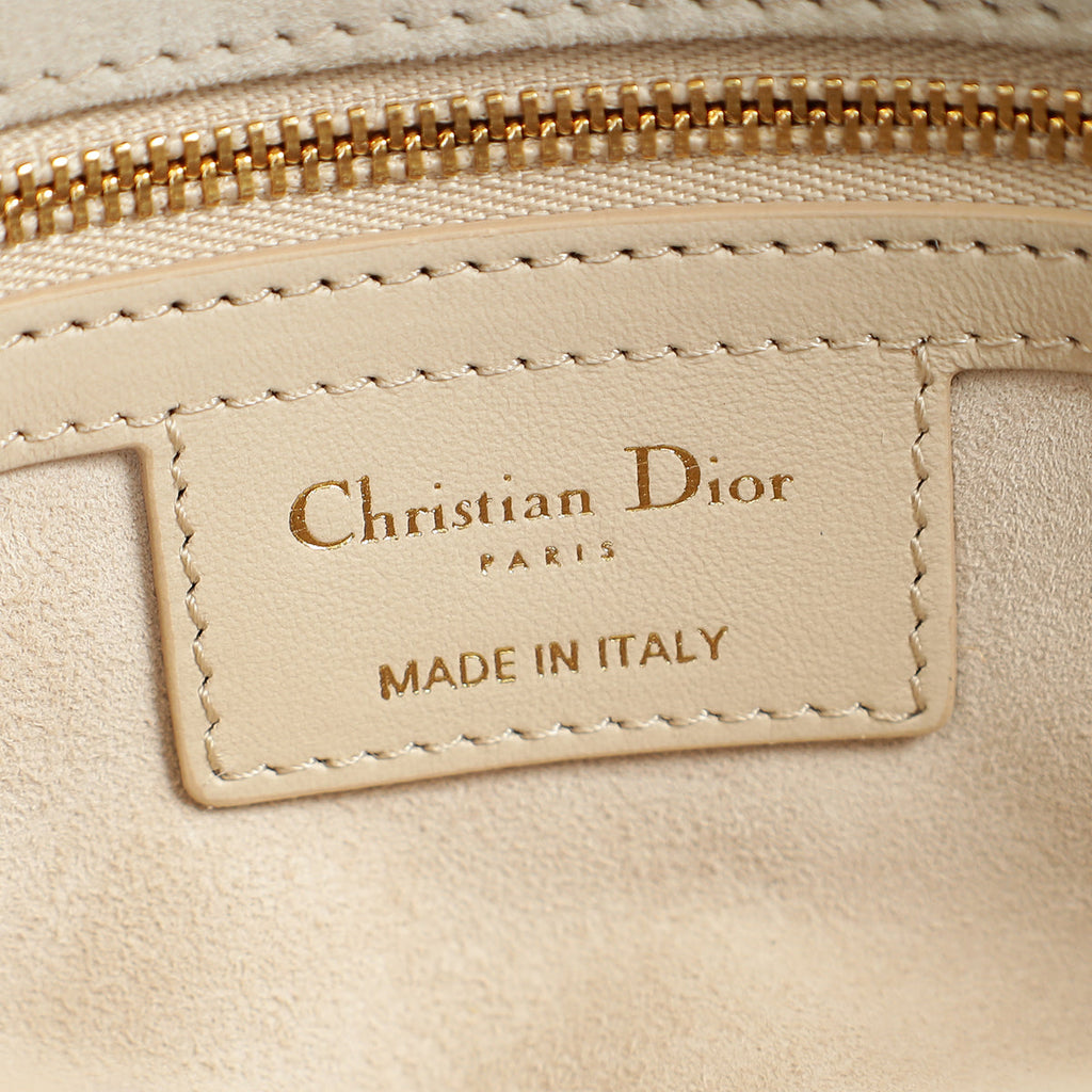 Christian Dior Gold Multicolor Caro Embellished Small Flap Bag