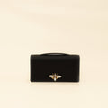Christian Dior Black D-Bee Satin Evening Clutch Bag