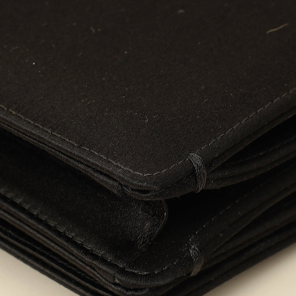 Christian Dior Black D-Bee Satin Evening Clutch Bag