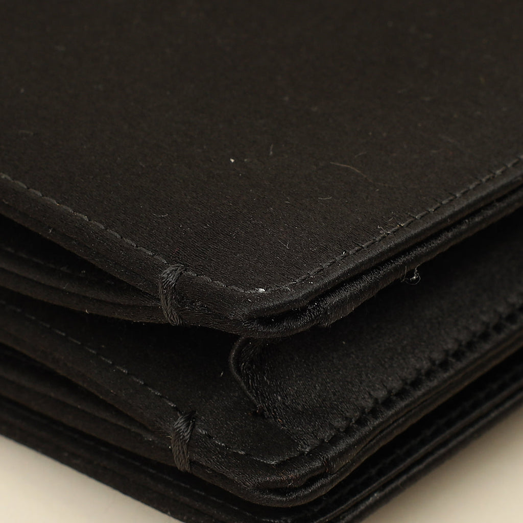 Christian Dior Black D-Bee Satin Evening Clutch Bag