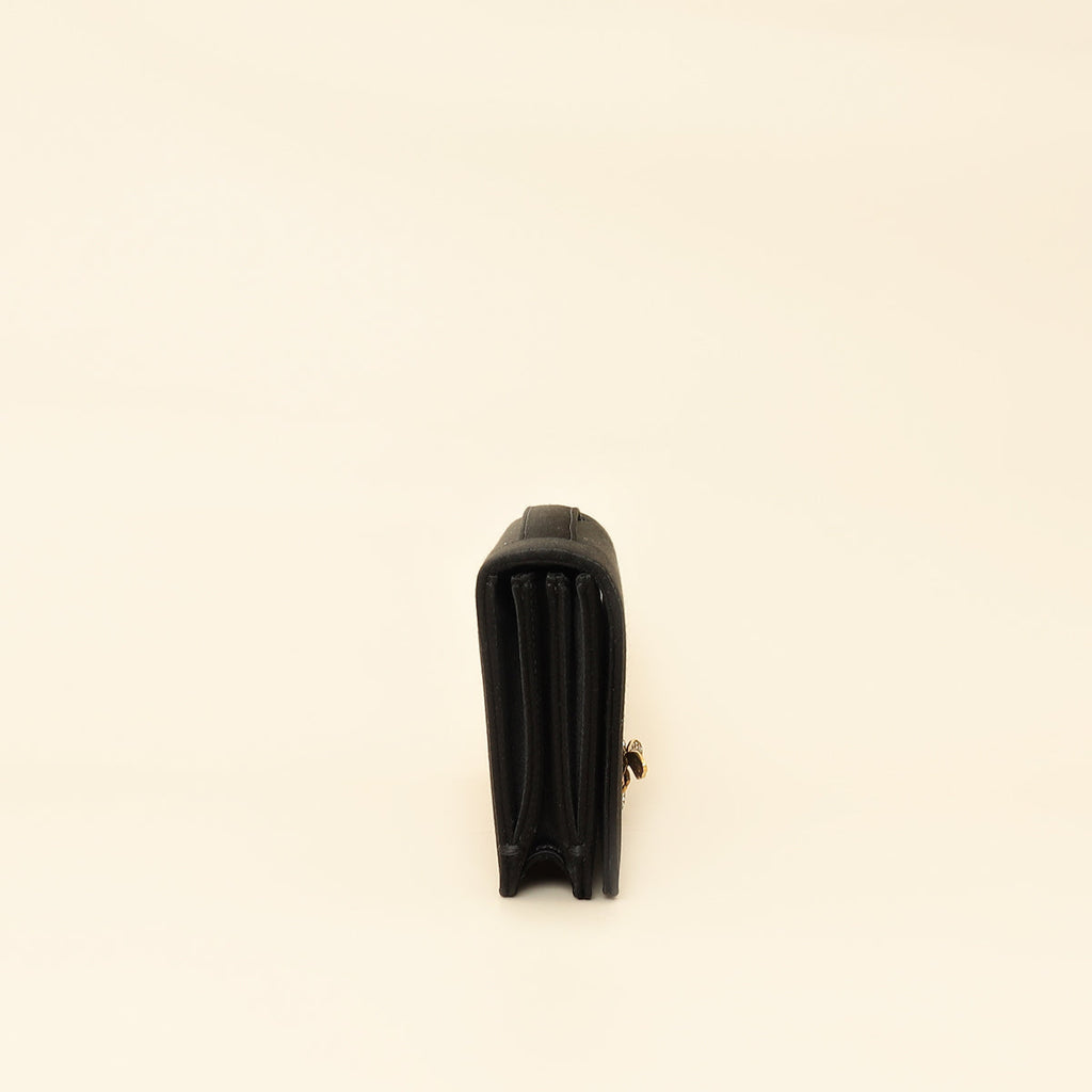 Christian Dior Black D-Bee Satin Evening Clutch Bag
