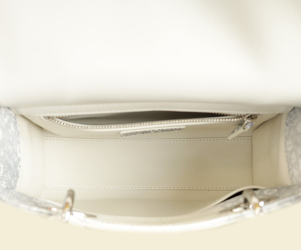 Christian Dior White Ombre Lizard Lady Dior Small Bag