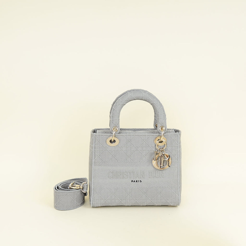 Christian Dior Gray Lady D-Lite Medium Bag