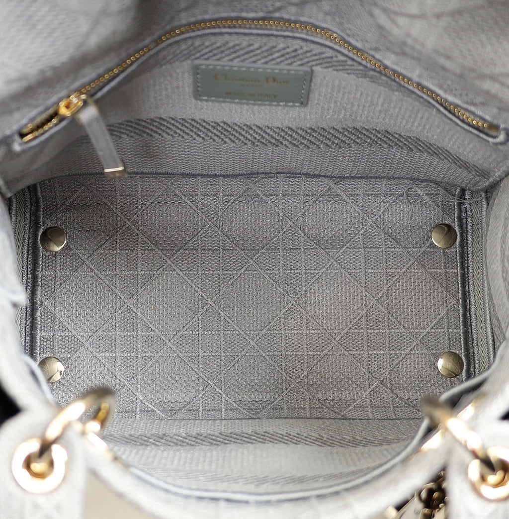 Christian Dior Gray Lady D-Lite Medium Bag
