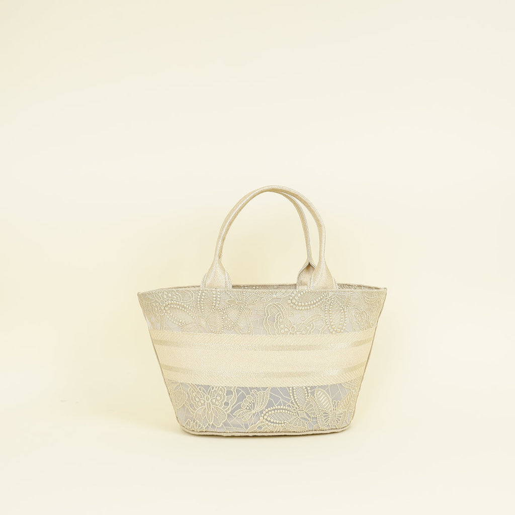 Christian Dior Light Gold Hat Basket Gradient Butterflies Bag