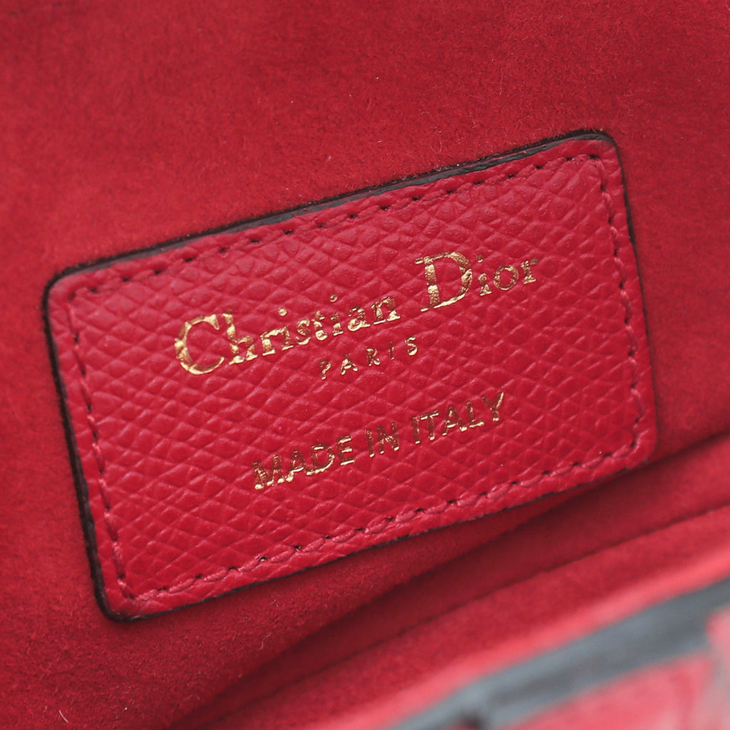 Christian Dior Red Saddle Mini Bag W/ Bag Strap