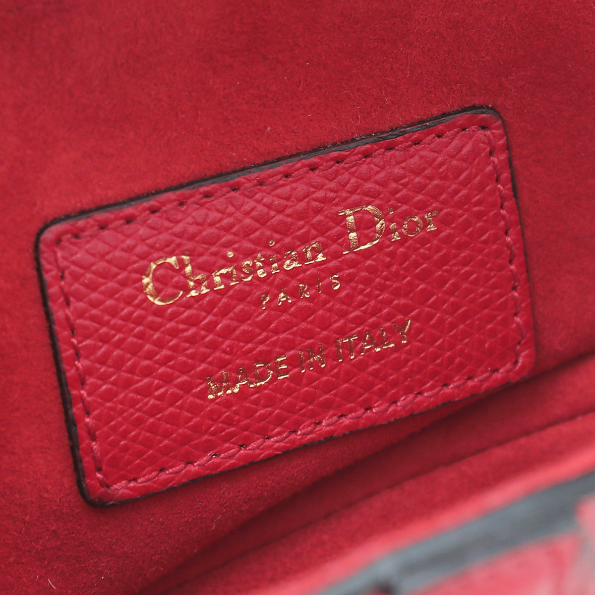 Christian Dior Red Saddle Mini Bag W/ Bag Strap